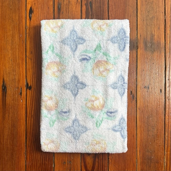 Vintage 80s Dundee geo floral print bath towel - Picture 7 of 9